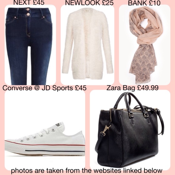 Next, Newlook, Zara, converse, city bag, skinny jeans, bank, scarf, flock, nude, Lana del Rey 